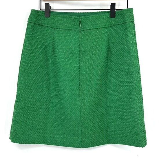 NWT J. Crew Green Back Zip Fully Lined Textured A-Line Mini Skirt Size 6 - Picture 4 of 11